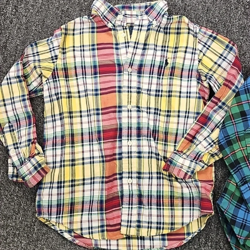 Ralph Lauren Boys Plaid Button Up Long Sleeve Size 6